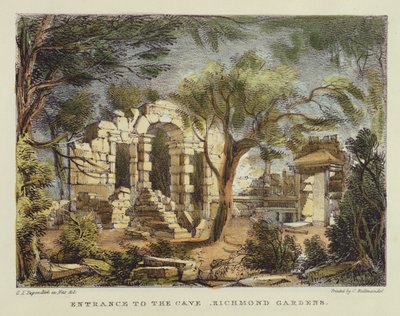 Entrance to the Cave, Richmond Gardens, plate 18 from 